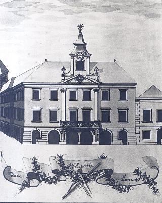 Das Stattgerichts-Haus (Tuschezeichnung um 1700)